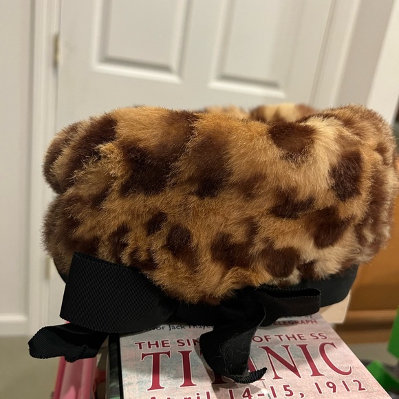 Vintage animal print fur hat - Picture 2 of 5